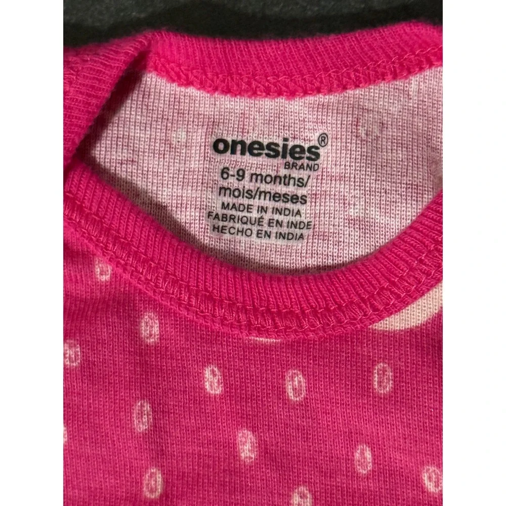 Gerber Onesies 5-Pack Baby Girl Bodysuits 6-9 Months Pink Purple Hearts Stars